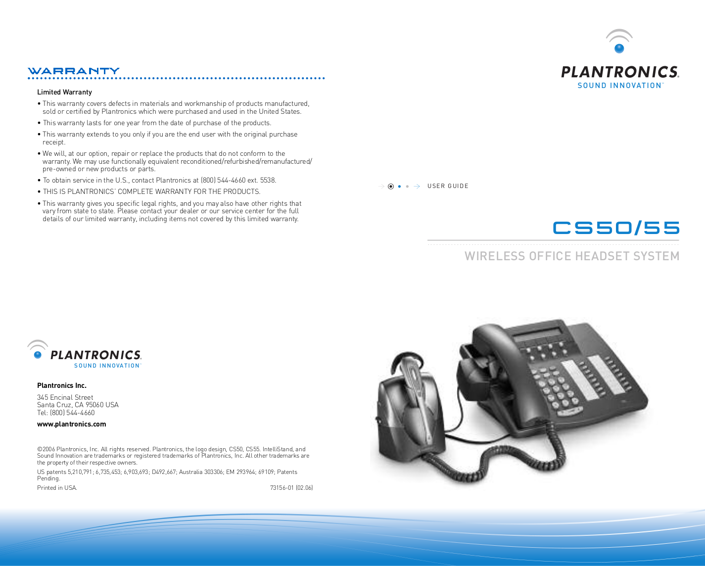 Download free pdf for Plantronics CS50 Headset manual